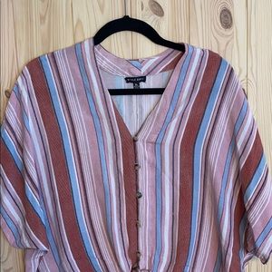 XL loose fitting button down top